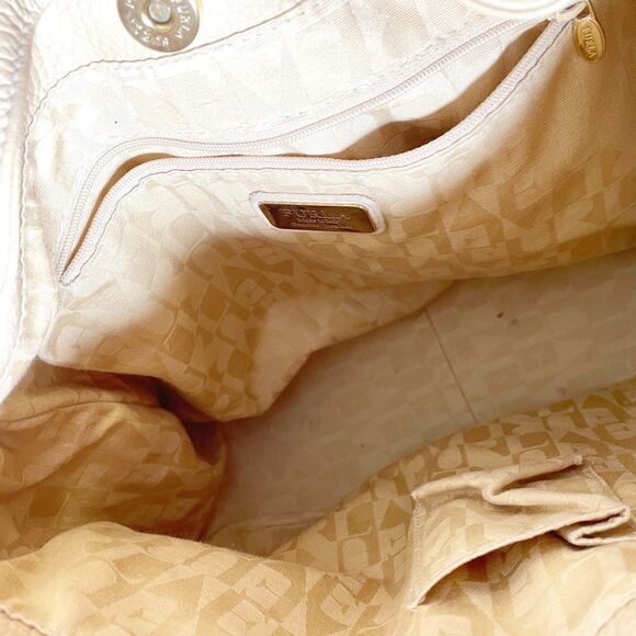 FURLA Genuine Leather Hobo Shoulder Bag Made in Italy in Light Tan - Picture 5 of 8